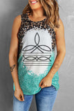 Leopard Geometric Round Neck Tank - Trendsi - Flyclothing LLC
