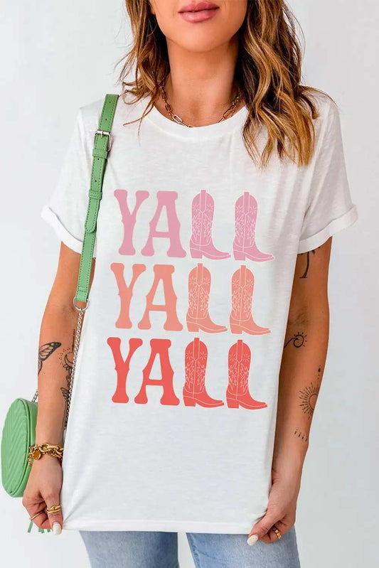 Letter Graphic Round Neck Short Sleeve T-Shirt - Trendsi - Flyclothing LLC
