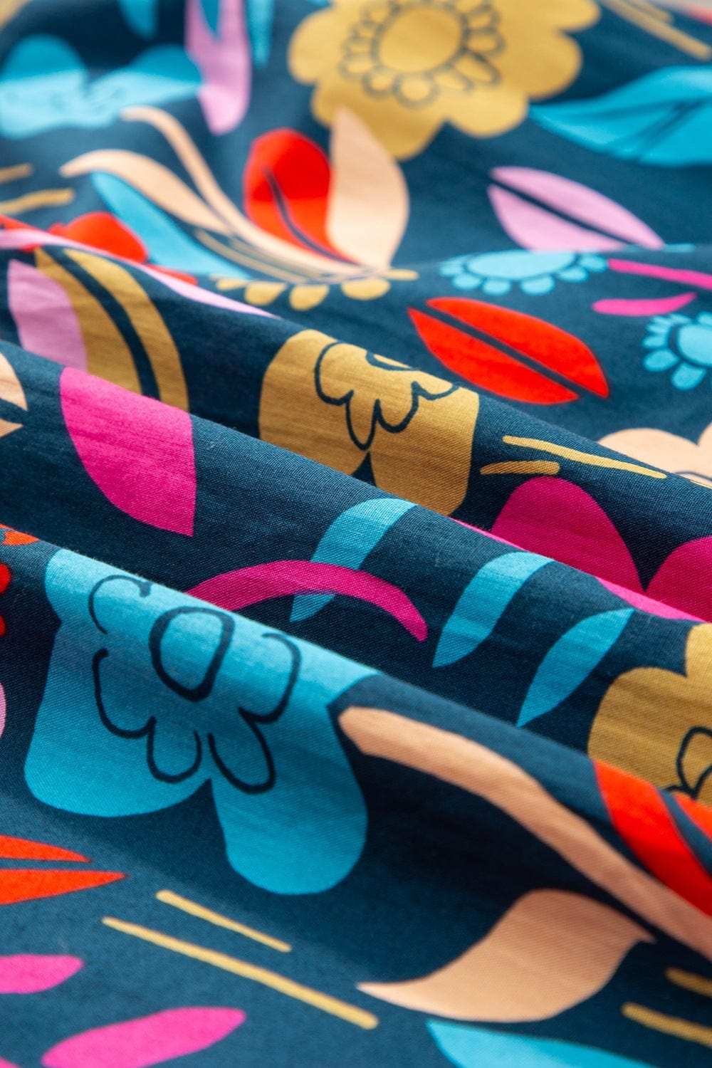 Printed Notched Lantern Sleeve Mini Dress - Trendsi - Flyclothing LLC