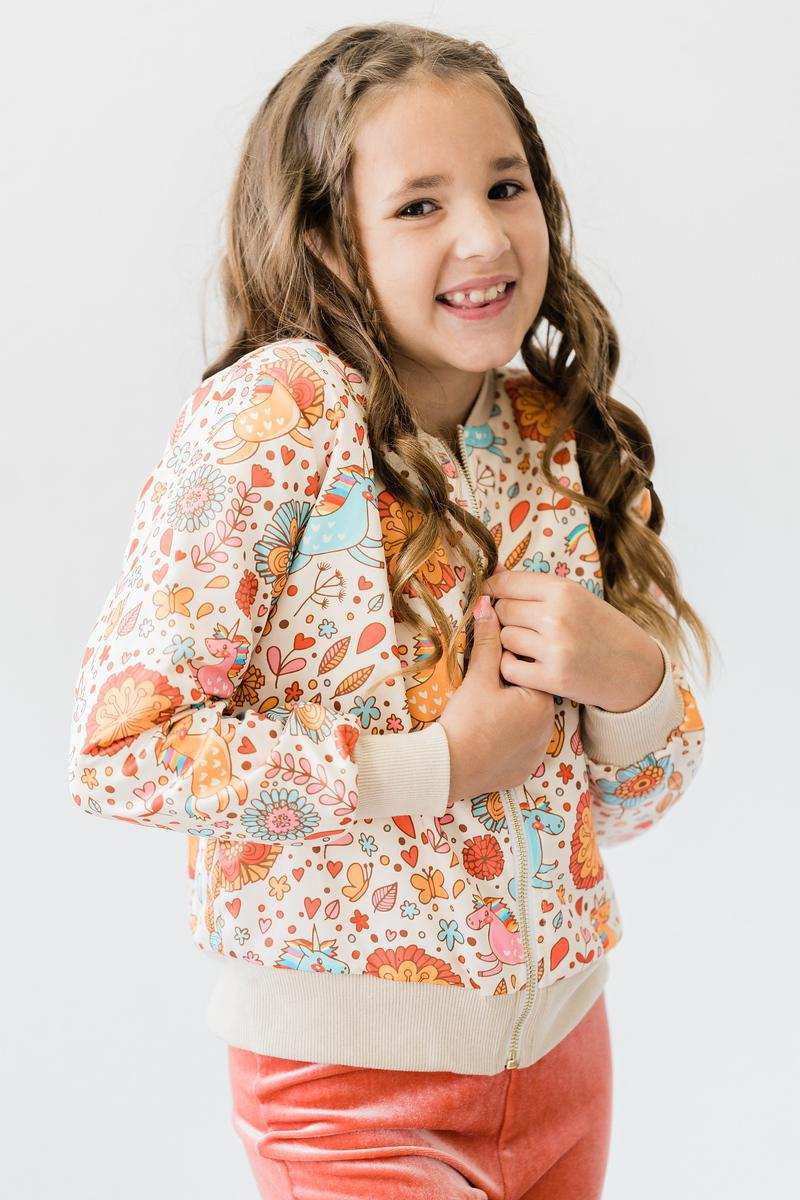 Retro Unicorns Satin Jacket - Mila & Rose ® - Flyclothing LLC