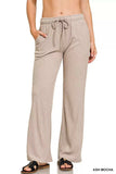 Zenana Ribbed Drawstring Lounge Pants - Trendsi - Flyclothing LLC