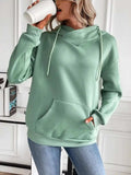 Drawstring Long Sleeve Hoodie with Kangaroo Pocket - Trendsi - Flyclothing LLC