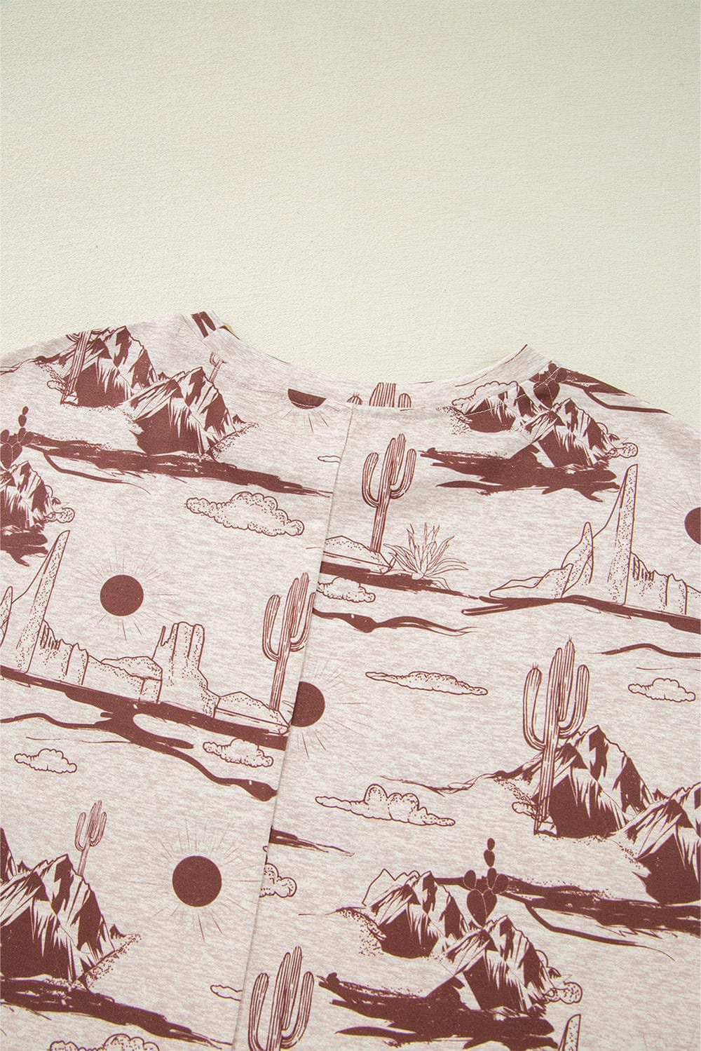 Printed Round Neck Short Sleeve T-Shirt - Trendsi - Flyclothing LLC