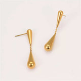 18K Gold-Plated Teardrop Drop Earrings - Trendsi - Flyclothing LLC