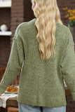 V-Neck Dropped Shoulder Long Sleeve Sweater - Trendsi - Flyclothing LLC