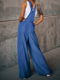 Distressed Wide Leg Denim Overalls - Trendsi - Flyclothing LLC