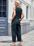 Plaid Sleeveless Top and Pants Set - Trendsi - Flyclothing LLC