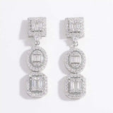 925 Sterling Silver Inlaid Zircon Earrings - Trendsi - Flyclothing LLC