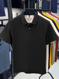 Men's Plus Size Collared Neck Short Sleeve Polo - Trendsi - Flyclothing LLC