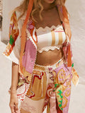Printed Button Up Shirt and Shorts Set - Trendsi - Flyclothing LLC