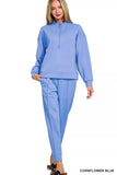 Zenana Scuba Half Zip Pullover and Jogger Set - Trendsi - Flyclothing LLC