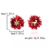 Christmas Asymmetrical Tinsel Ball Earrings - Trendsi - Flyclothing LLC
