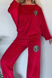 Full Size Boat Neck Long Sleeve Top and Pants Set - Trendsi - Flyclothing LLC