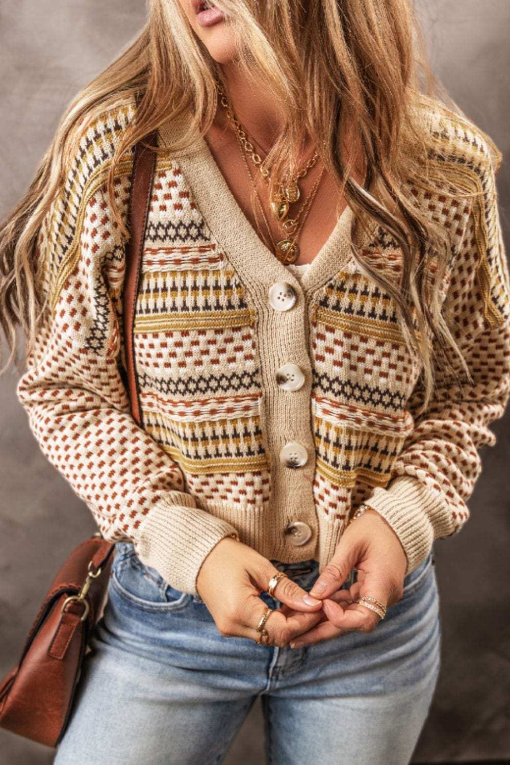 Button Down Long Sleeve Cardigan - Trendsi - Flyclothing LLC