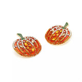 Halloween Pumpkin Rhinestone Stud Earrings - Trendsi - Flyclothing LLC