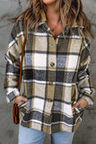 Plaid Button Up Hooded Shacket - Trendsi - Flyclothing LLC