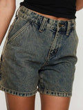 Washed High Rise Denim Shorts - Trendsi - Flyclothing LLC