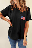 US Flag Round Neck Short Sleeve T-Shirt - Trendsi - Flyclothing LLC