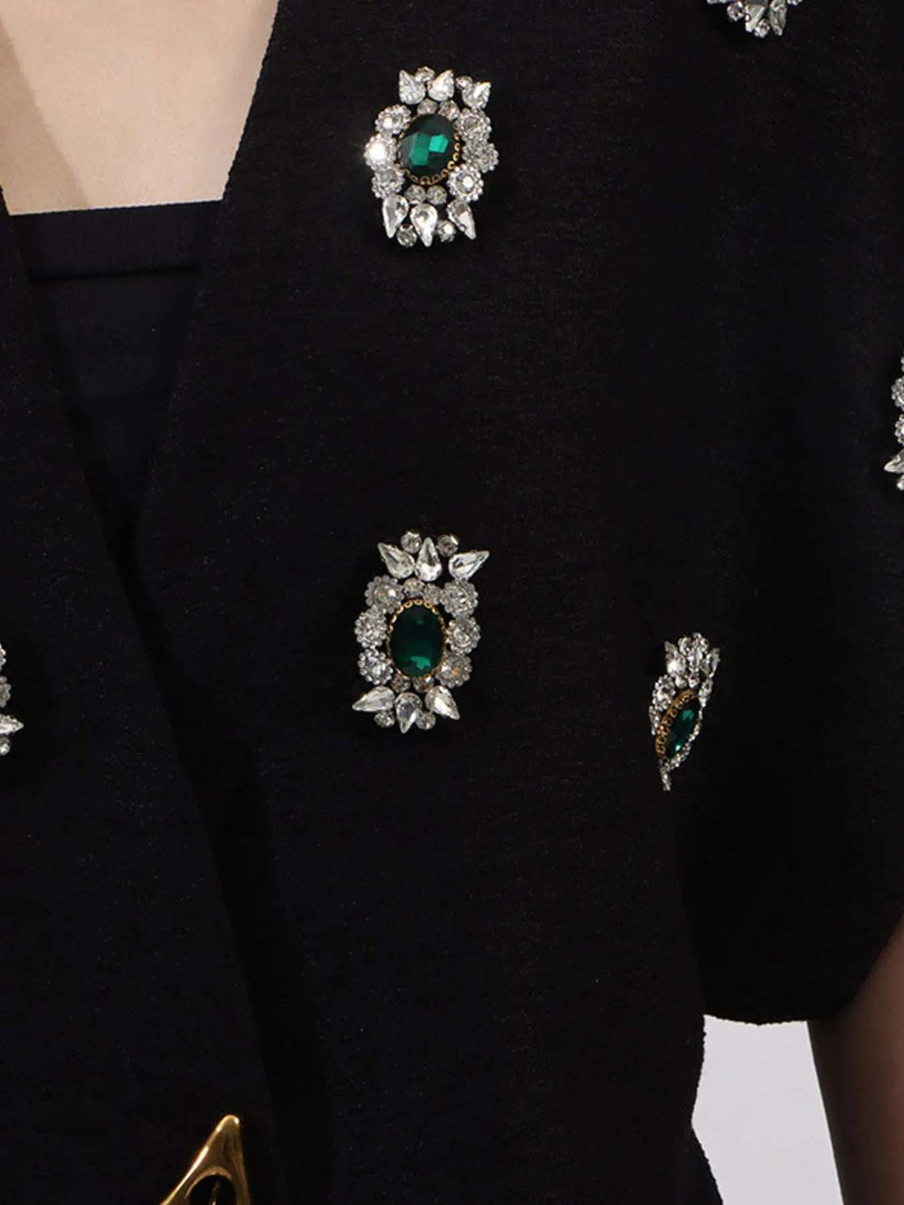 Plus Size Rhinestone Relaxed Fit Vest Coat - Trendsi - Flyclothing LLC