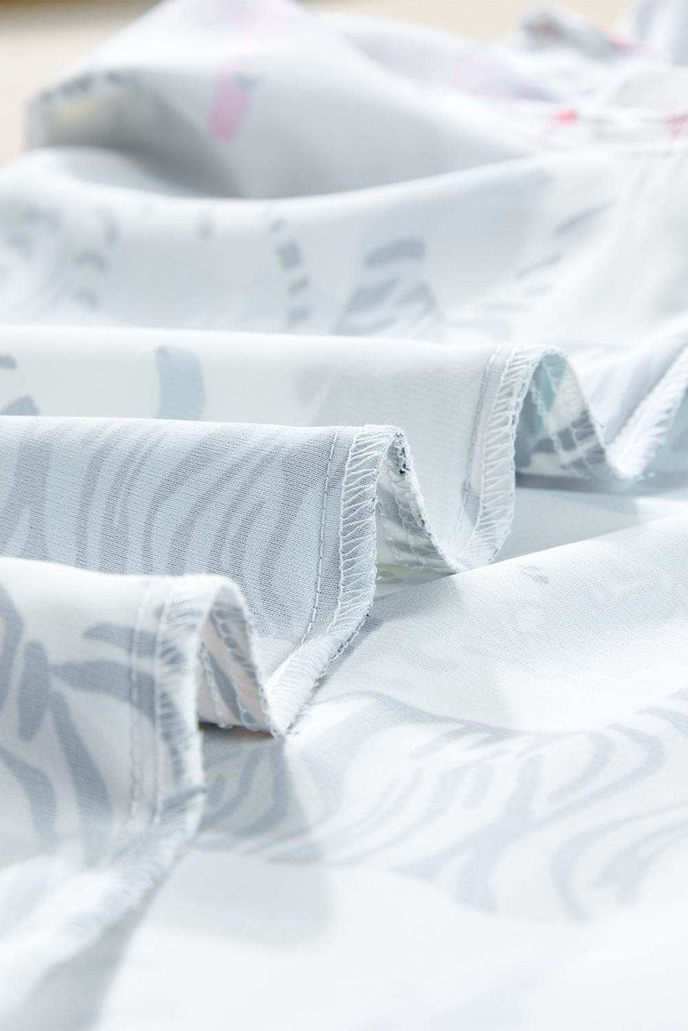 Printed Tie Neck Long Sleeve Blouse - Trendsi - Flyclothing LLC