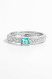 925 Sterling Silver Square Zircon Ring - Trendsi - Flyclothing LLC