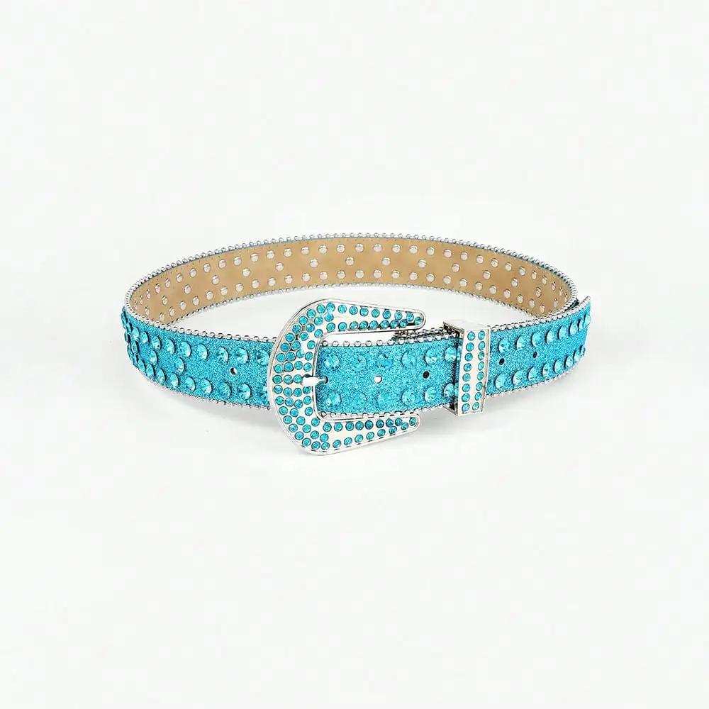 Rhinestone PU Leather Belt - Trendsi - Flyclothing LLC
