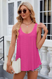 Eyelet Scoop Neck Wide Strap Tank - Trendsi - Flyclothing LLC