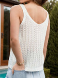Openwork Scoop Neck Wide Strap Tank - Trendsi - Flyclothing LLC