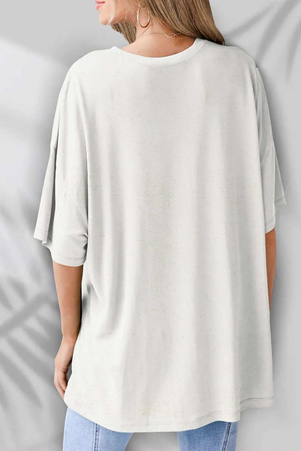 Round Neck Half Sleeve T-Shirt - Trendsi - Flyclothing LLC