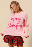 SO ME Merry Christmas Tinsel Lettering Sweater - Trendsi - Flyclothing LLC