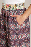 Umgee Full Size Mixed Print Elastic Waistband Pants Plus Size - Trendsi - Flyclothing LLC