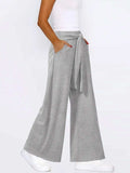 Tied Wide Leg Pants with Pockets - Trendsi - Flyclothing LLC