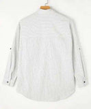 Striped Collared Neck Long Sleeve Shirt - Trendsi - Flyclothing LLC