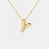 Gold-Plated Letter Pendant Necklace - Trendsi - Flyclothing LLC