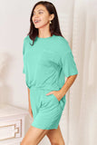 Basic Bae Bamboo Full Size Round Neck Drop Shoulder T-Shirt and Shorts Set - Trendsi - Flyclothing LLC