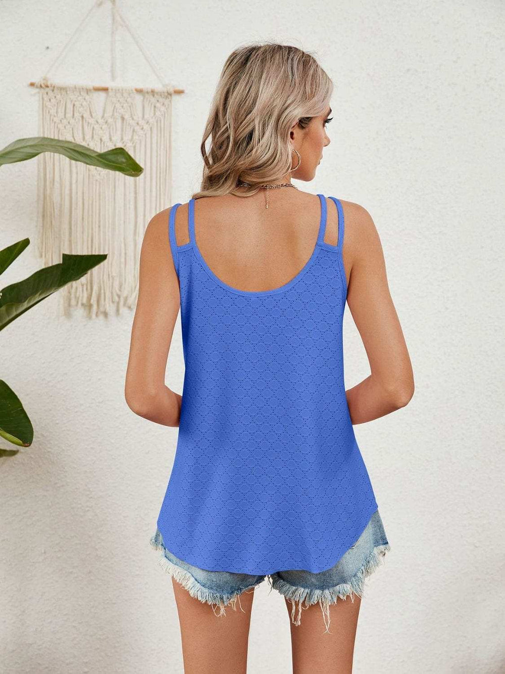Florira Cutout Eyelet Tank - Trendsi - Flyclothing LLC