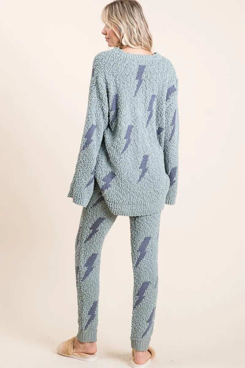 BiBi Cozy Soft Hairy Popcorn Sweater Pants - Trendsi - Flyclothing LLC