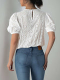Perfee Tied Eyelet Short Sleeve Bodysuit - Trendsi - Flyclothing LLC