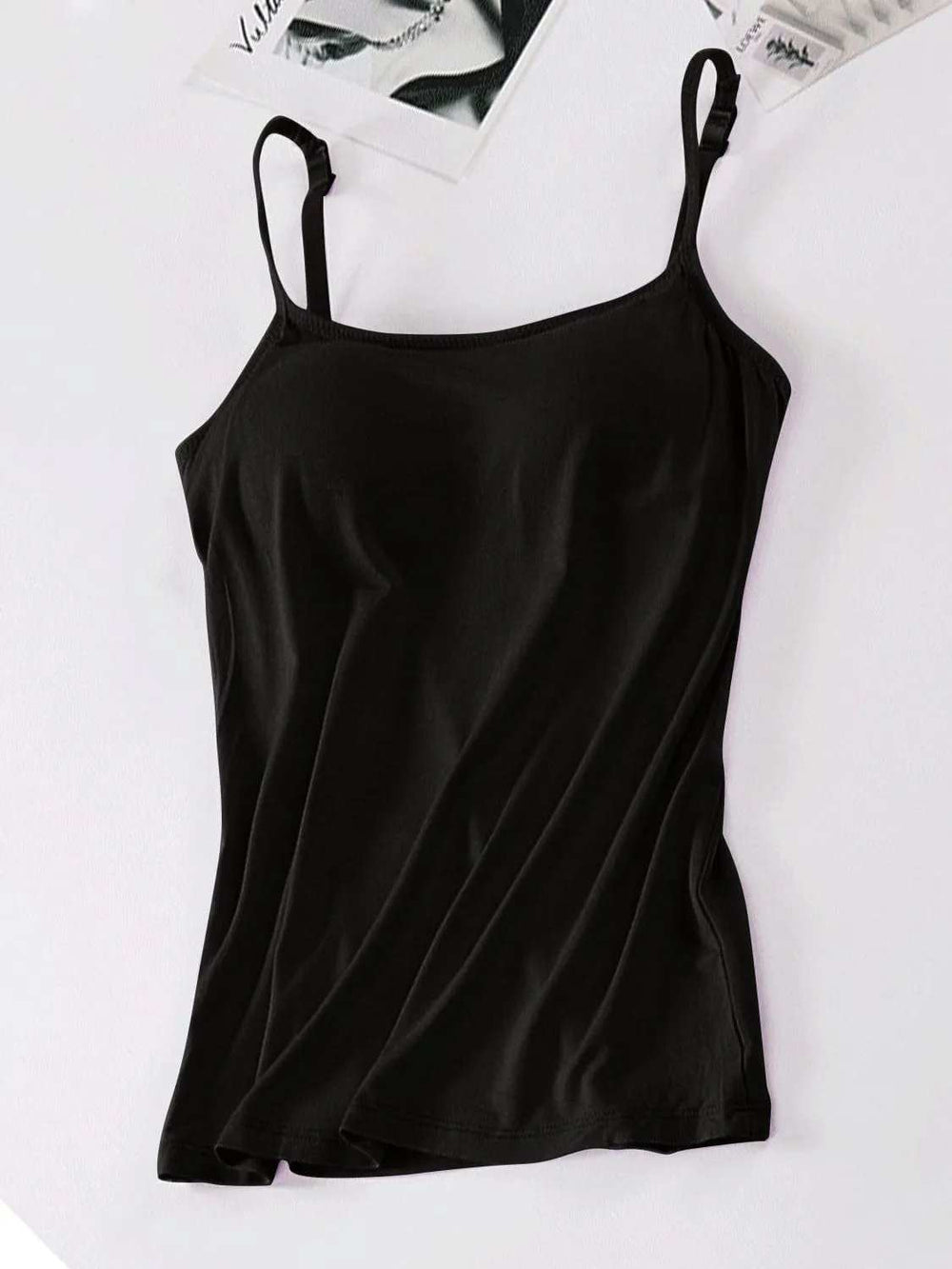 Scoop Neck Adjustable Strap Cami - Trendsi - Flyclothing LLC