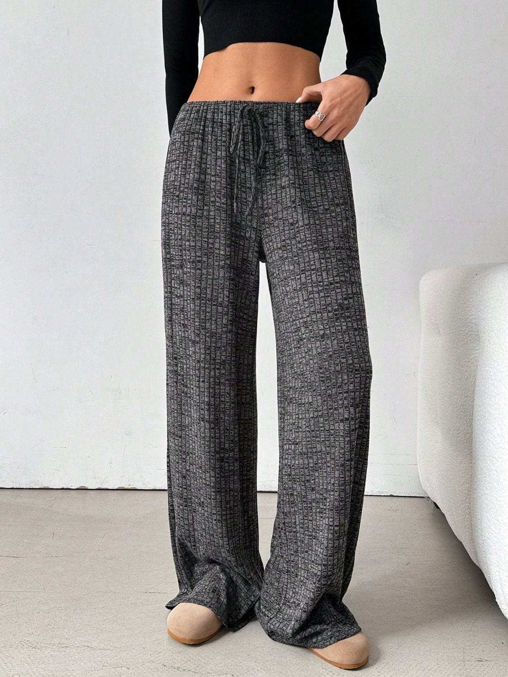 Tied Striped Wide Leg Pants - Trendsi - Flyclothing LLC