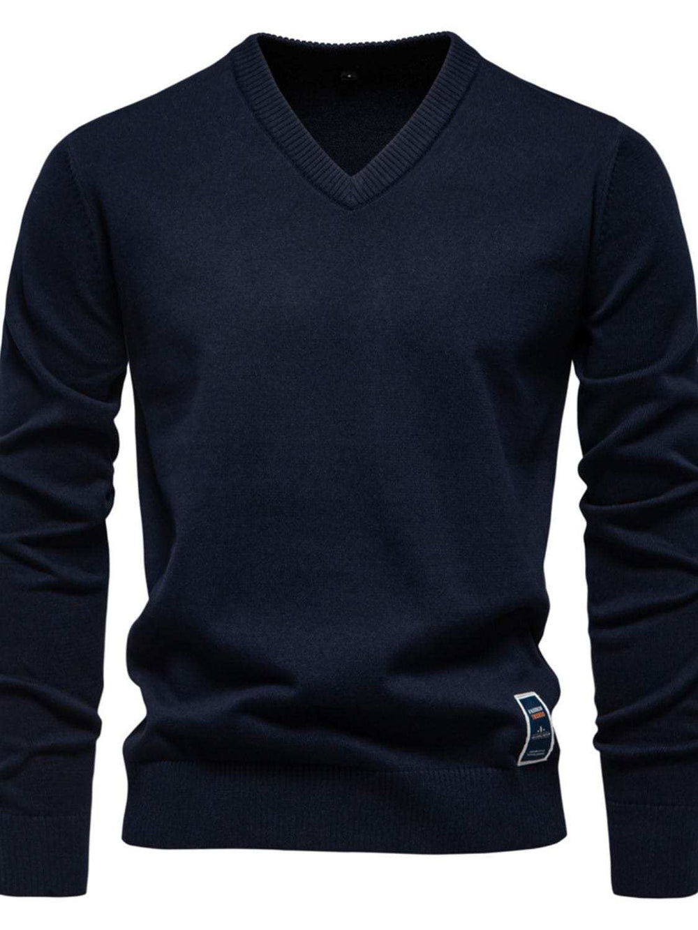 Men's Ribbed Hem V-Neck Long Sleeve Sweater - Trendsi - Flyclothing LLC