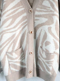 Zebra Print Button Up Cardigan - Trendsi - Flyclothing LLC