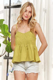ADORA Cutesy Washed Smocking Tank Top - Trendsi - Flyclothing LLC