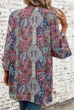 Printed Open Front Long Sleeve Cover Up - Trendsi - Flyclothing LLC