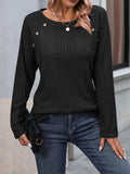Round Neck Long Sleeve T-Shirt - Trendsi - Flyclothing LLC