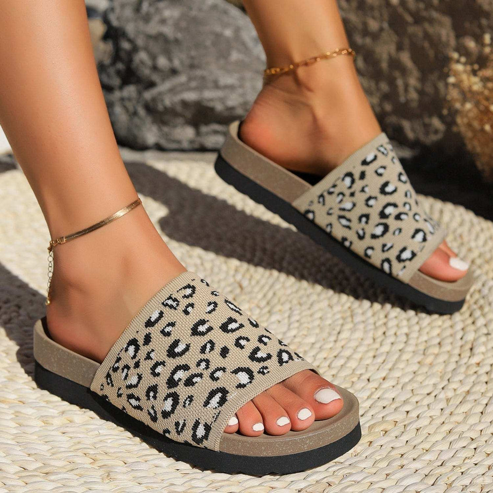 Leopard Open Toe Sandals - Trendsi - Flyclothing LLC