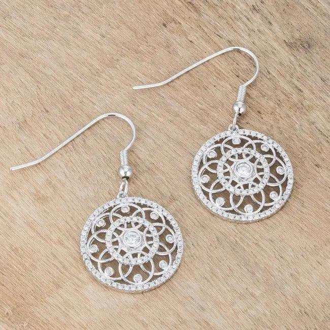 .95 Ct Interlocking Circle Rhodium and CZ Earrings - JGI - Flyclothing LLC