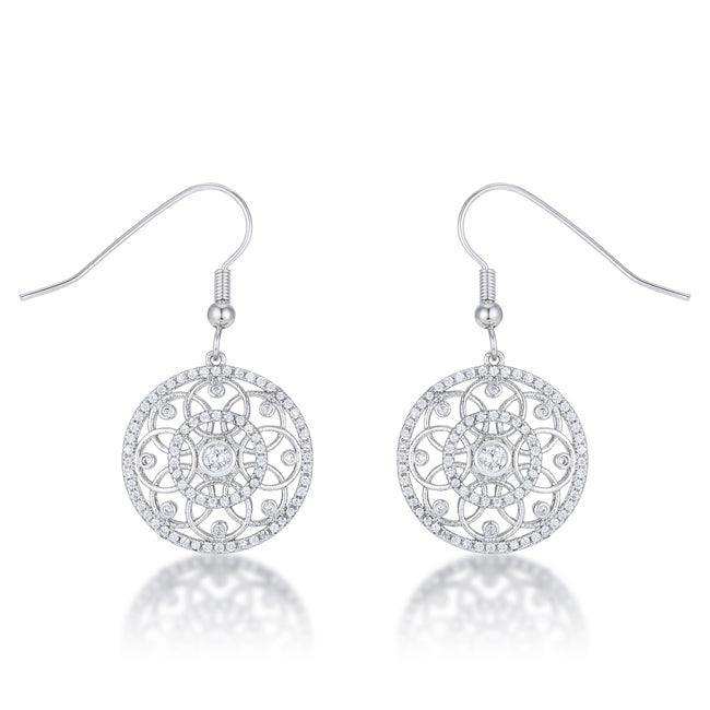 .95 Ct Interlocking Circle Rhodium and CZ Earrings - JGI - Flyclothing LLC