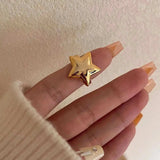 18K Gold-Plated Stainless Steel Star Ring - Trendsi - Flyclothing LLC