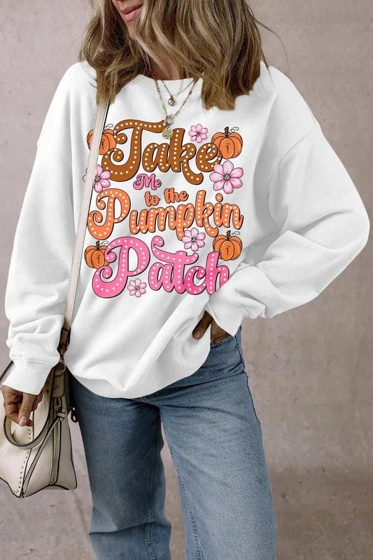 Letter Graphic Long Sleeve Sweatshirt - Trendsi - Flyclothing LLC
